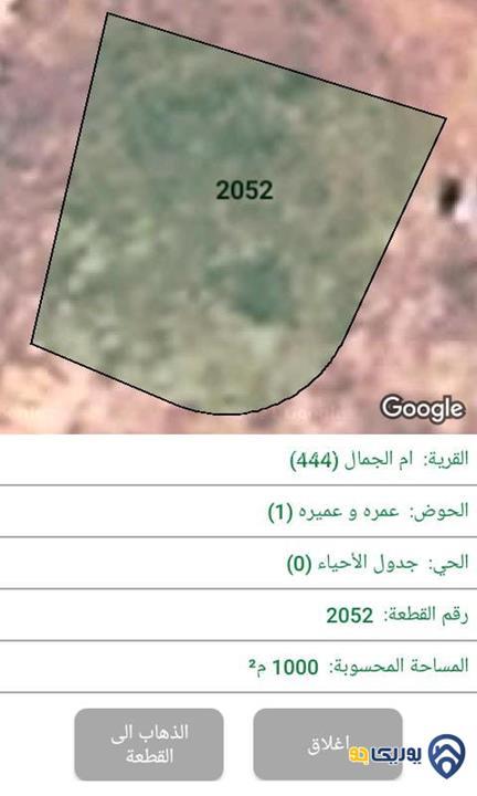 ارض مساحة 1000م للبيع في البادية الشمالية-المفرق