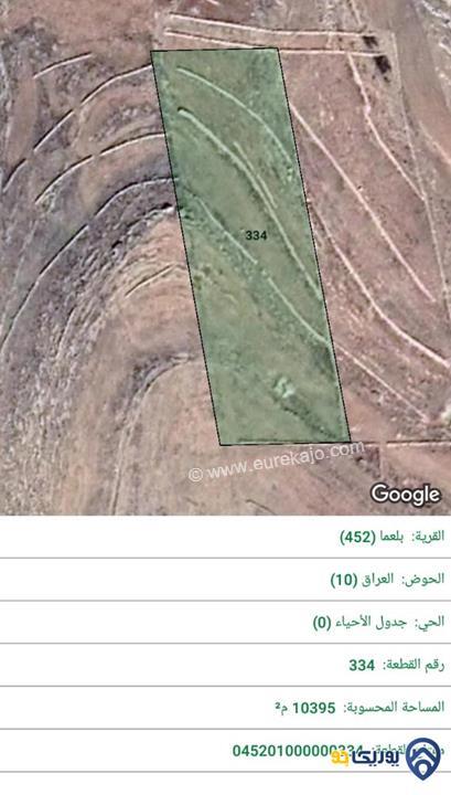 قطعة ارض مساحة 10395م للبيع في المفرق-بلعما