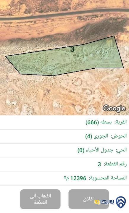 قطعة ارض مساحة 12396م للبيع في معان-آيل