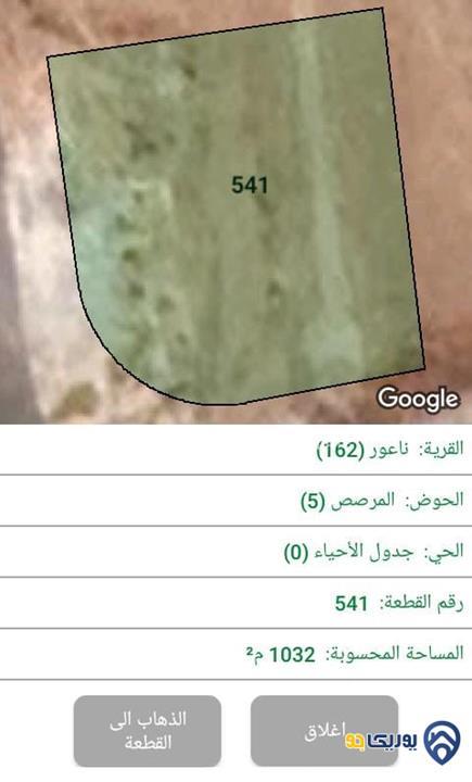 ارض مساحة 1032م للبيع في ناعور-عمان 