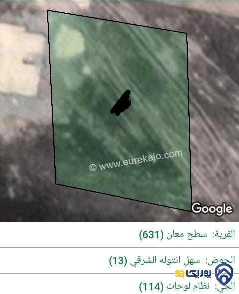 قطعة ارض مساحة 1120م للبيع في معان-سطح معان