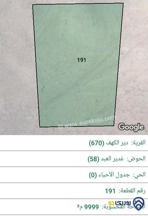 ارض للبيع مساحة 9999م في دير الكهف - المفرق