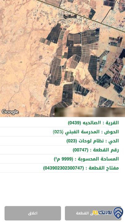 ارض مساحة 9999م للبيع في الصالحيه-المفرق