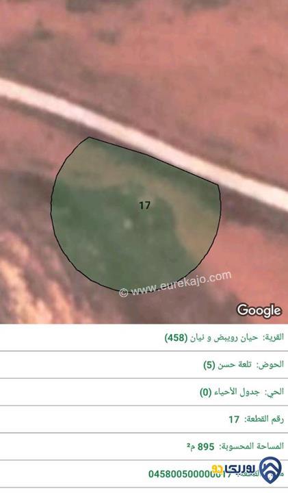 قطعة ارض مساحة 895م للبيع في المفرق-حيان رويبض ونيان